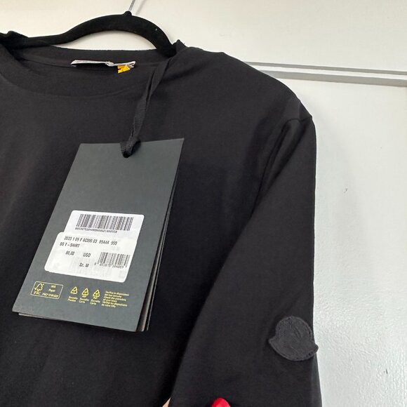 NWT Moncler x Alicia Keys T-Shirt Sz Small in Black Short Sleeves Unisex - Picture 4 of 7